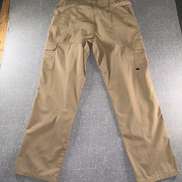 5.11 Tactical Pants Mens 37x34 Beige Cargo Ripstop Elastic Waist Workwear Duty - Picture 9 of 10